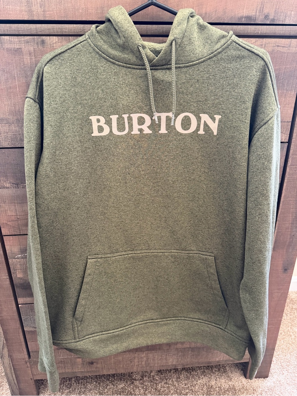 Burton Olive Green Logo Pullover Hoodie